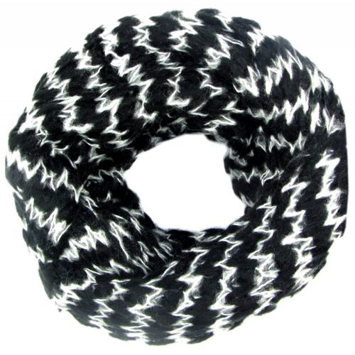 warmer Strick Loop ZickZack Muster schwarz/weiß