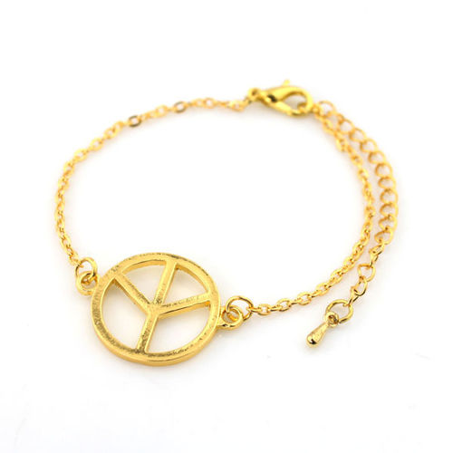 Peace Armband gold
