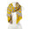 weicher Schal zweifarbig mit Punkten gelb/grau