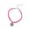 zweireihiges Armband mit Blumenanhänger silber/pink