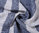 gestrickter weicher XL Schal grau blau gestreift